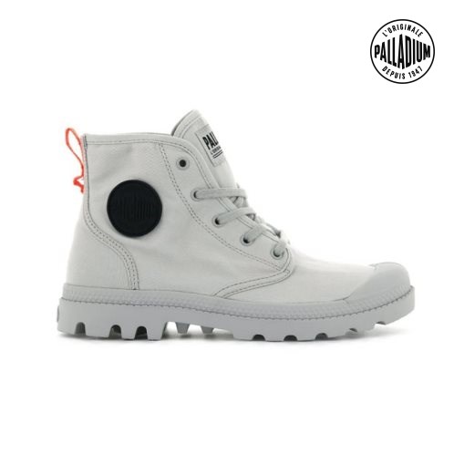 Palladium Pampa Hi Twill Women's Boots Light Grey | UK P170-VZY